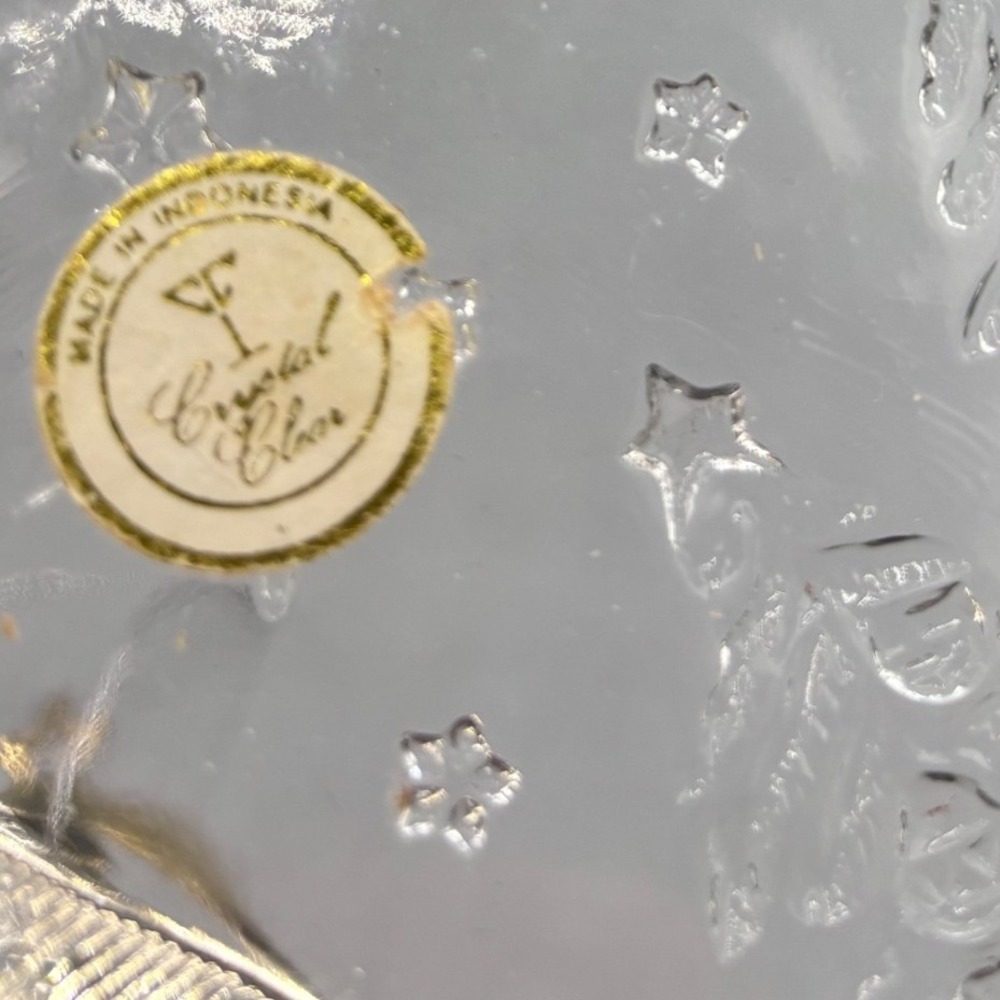 Crystal Clear Glass Bell Christmas Tray Church Tree Embossed Winter Decor 7.25in - Picture 5 of 6